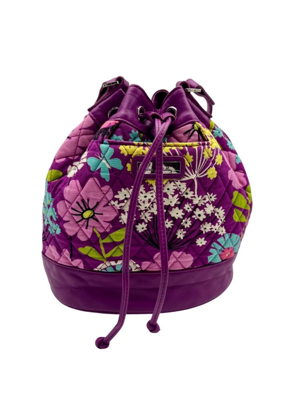 Vera Bradley Purple Fabric Quilted Floral Shoulder Bag